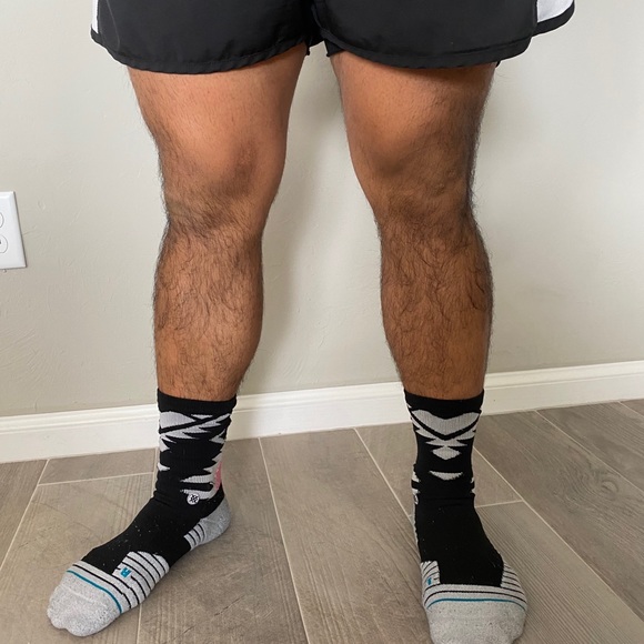 Stance Other - Men’s Stance Crew Socks. Black/White/Pink